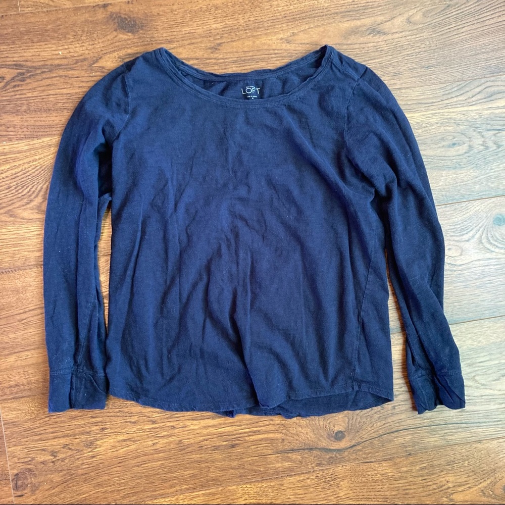 ***2 for $10***  LOFT Navy Blue Long Sleeve Tee Size Medium